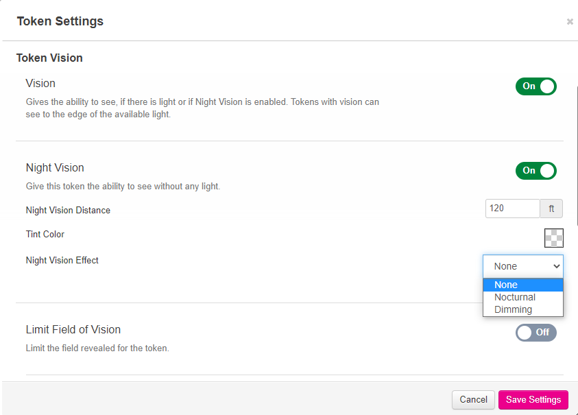 Token Settings for Dynamic Lighting – Roll20 Help Center