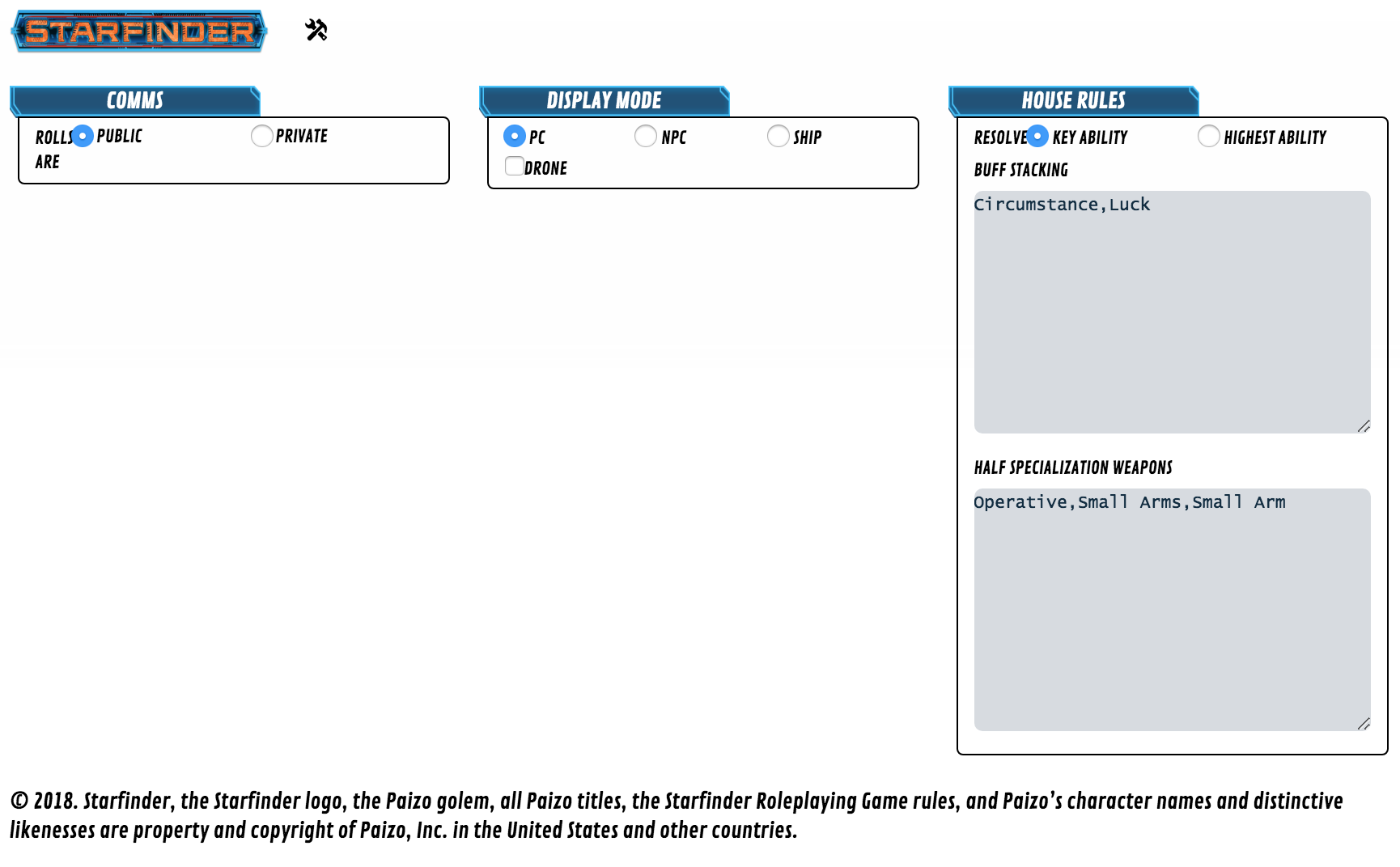 Starfinder Official Settings.png