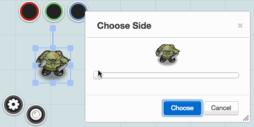 Exemple de choix d'un jeton à afficher