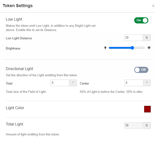 Token Settings for Dynamic Lighting Roll20 Help Center