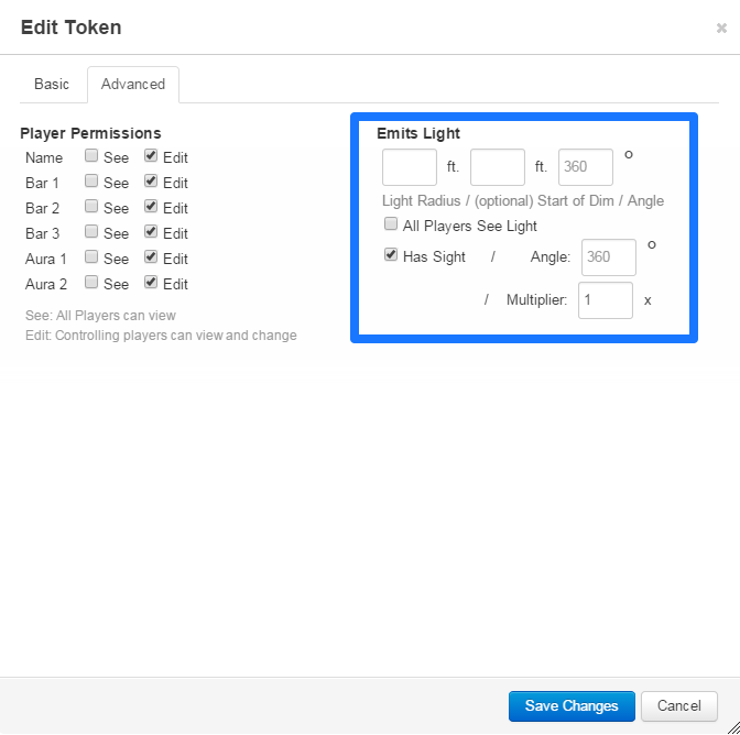 Token Settings for Dynamic Lighting – Roll20 Help Center